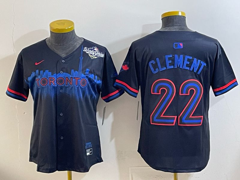 Women 2025 Nike Toronto Blue Jays #22 Clement black Game MLB Jersey 01